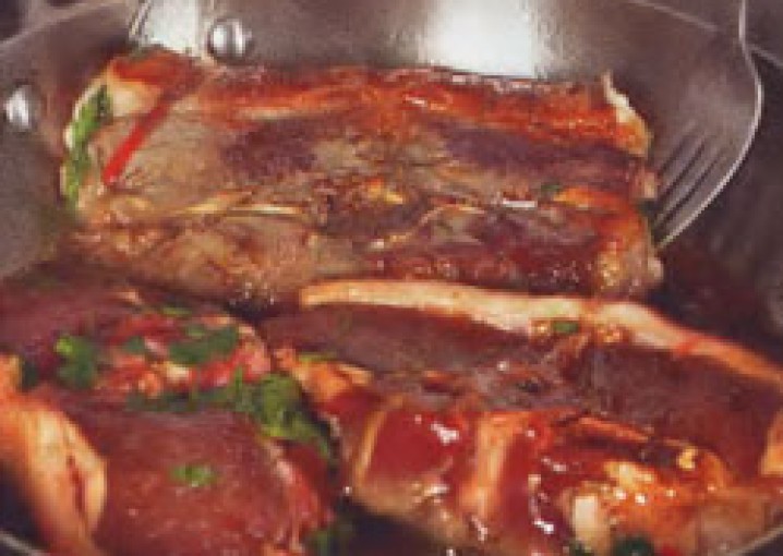 Рецепт - баранья корейка с баклажанами