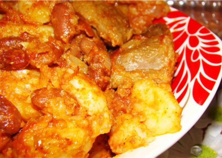 Рецепт - картофель с фасолью и чили