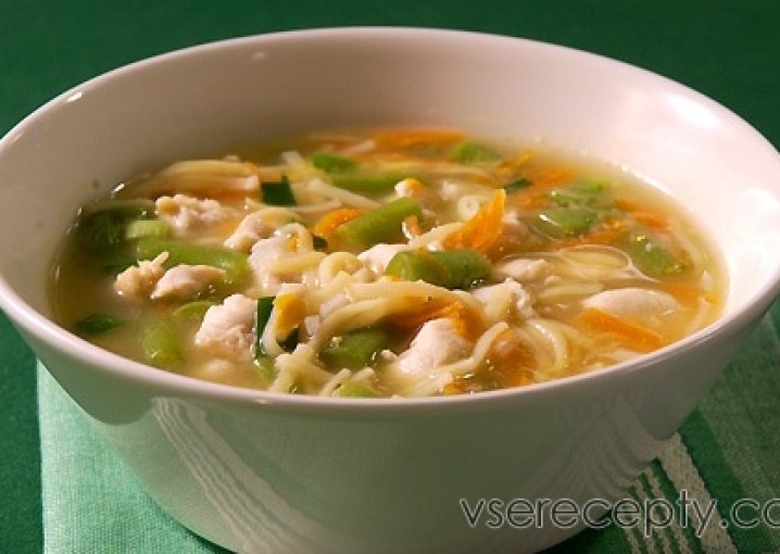 Рецепт - суп с лапшой на курином бульоне Первые блюда