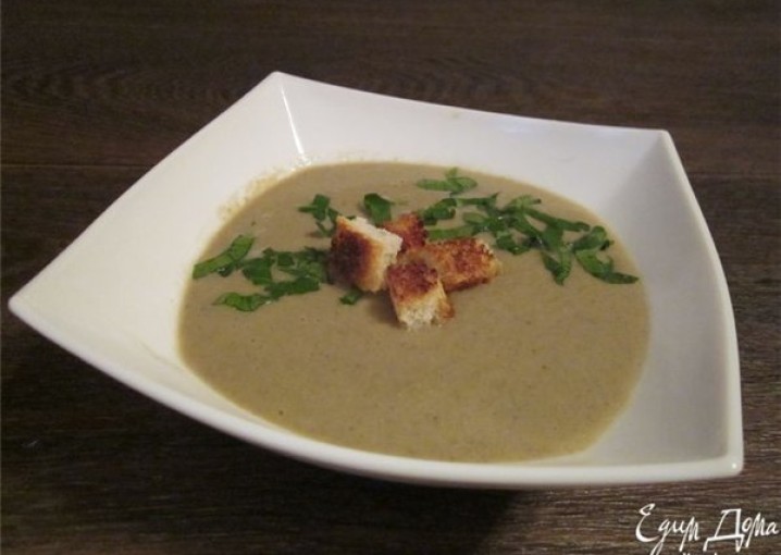Рецепт - постны суп-крем из шампиньонов с кокосовым молоком