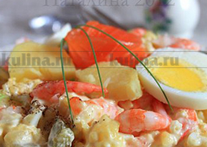 Рецепт - салат из кальмаров с горчичной заправкой