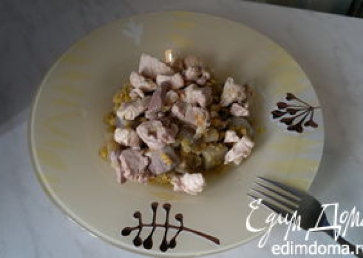 Рецепт - чечевица с баклажаном и чили перцем, мясо птицы с имбирем