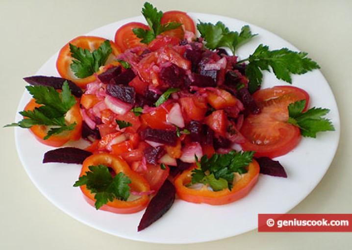 Рецепт - салата с красной свеклой и квашеной капустой