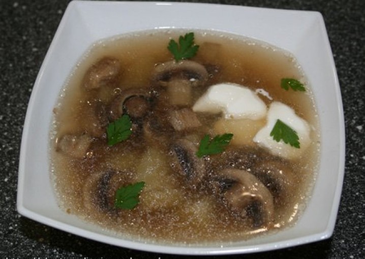 Рецепт - сырный суп с грибами и курицей