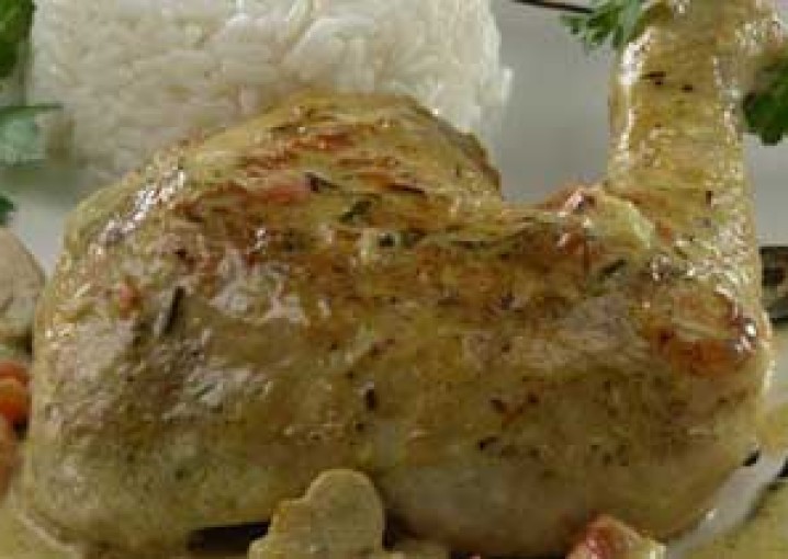 Рецепт - Блюда из птицы, дичи : Курица тушеная по-малороссийски