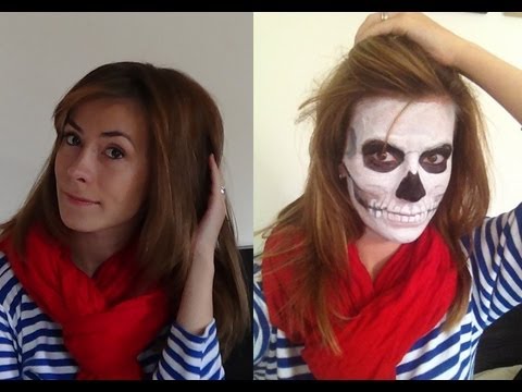макияж на ХЭЛЛОУИН - Французский скелет/Halloween makeup skeleton