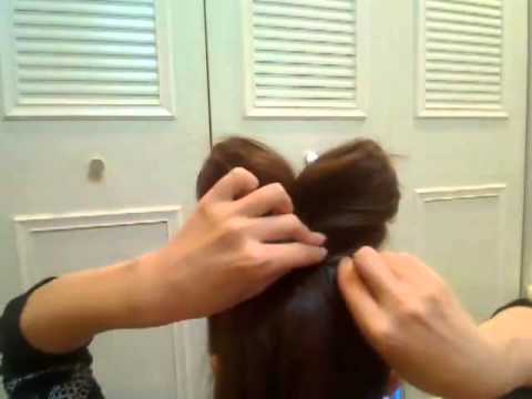 Прическа _Бант__ как сделать бант из волос.flv