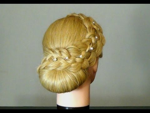 Свадебная прическа с плетением. Braided wedding hairstyle for long hair!