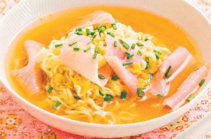 Рецепт - кукурузного супа с лапшой и ветчиной