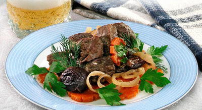 Рецепт - Блюда из мяса и субпродуктов : Рагу из говядины Глясе