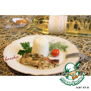 Рецепт - рыбка в йогуртово-сметанном соусе с зеленью