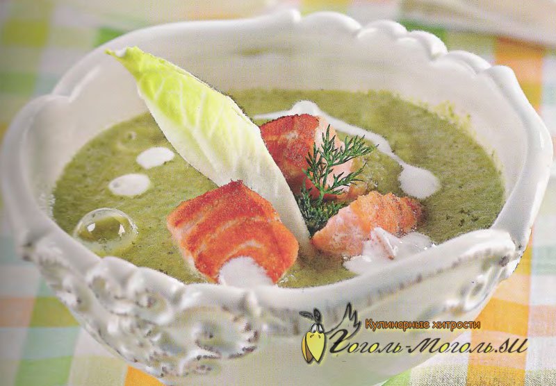 Рецепт - нежный крем-суп из салата латука и мяты