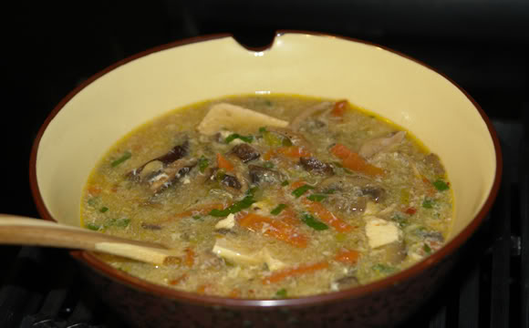 Рецепт - остро-кислый суп с тофу