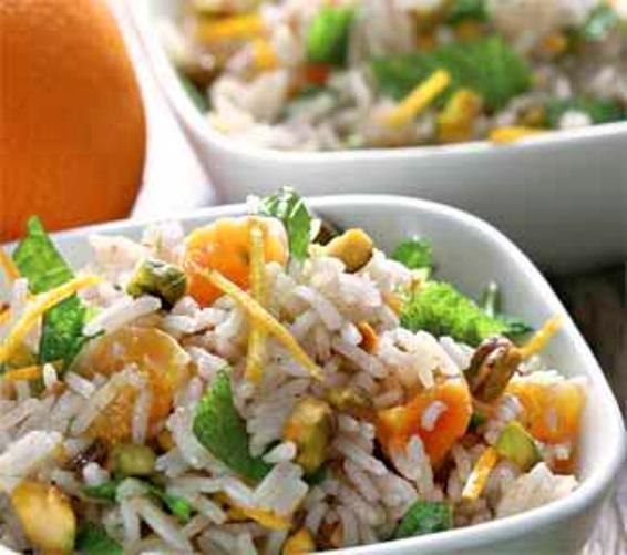 Рецепт - рисовый салат с фисташками и мятой