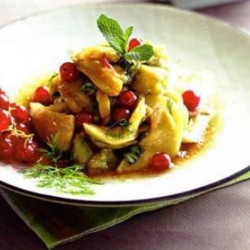 Рецепт - салат из баклажанов на пару с укропом и мятой