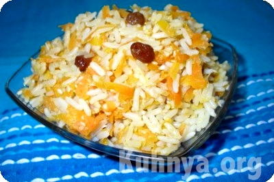 Рецепт - рис с морковью и изюмом