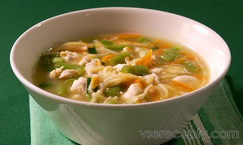 Рецепт - суп с лапшой на курином бульоне Первые блюда