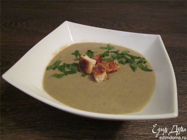 Рецепт - постны суп-крем из шампиньонов с кокосовым молоком