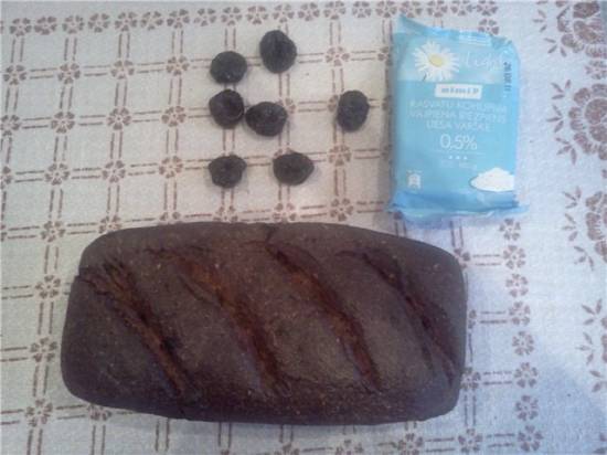 Рецепт - ржано-пшеничный хлеб с творогом и черносливом на закваске
