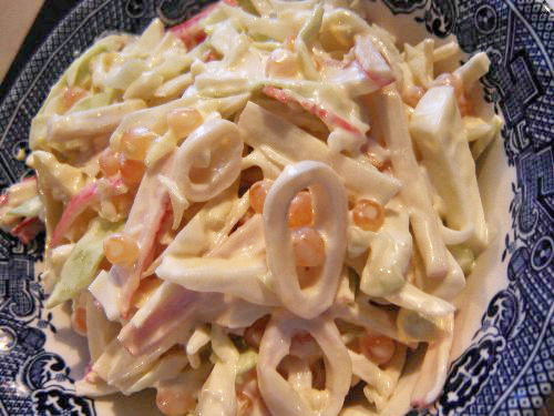 Рецепт - салат из кальмаров с тыквой