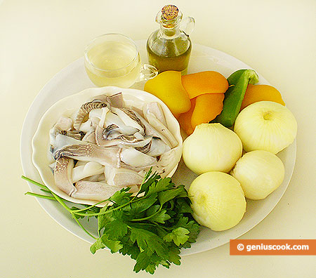 Рецепт - соус из каракатицы с луком и сладким перцем