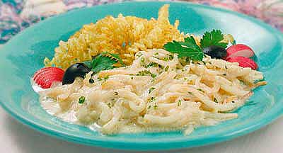 Рецепт - Блюда из морепродуктов : Бефстроганов из кальмара