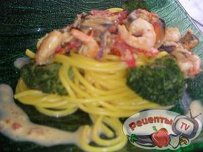 Спагетти с морскими продуктами