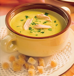 Суп-пюре из картофеля и манной крупы