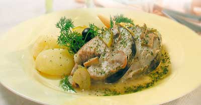 Рецепт - Блюда из рыбы и морепродуктов : Ставрида отварная под соусом рассол