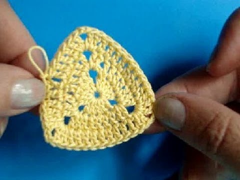 Вязание крючком - Урок 208 - Как вязать треугольник 1 crochet