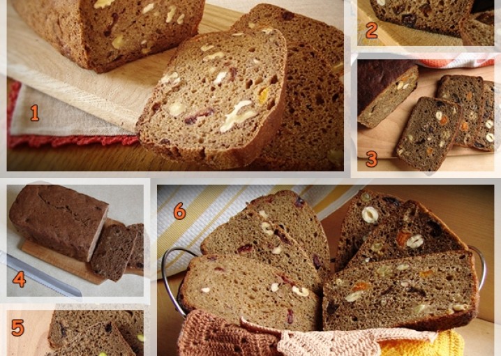 Рецепт - хлеб ржаной заварной с сухофруктами и орехами