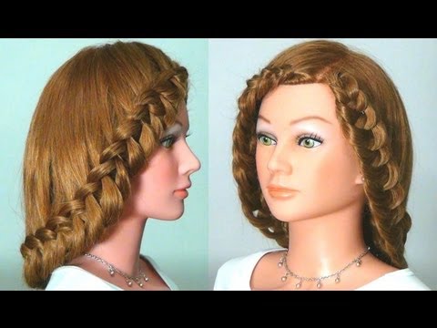 Прическа с плетением на длинные волосы. Braided hairstyle tutorial