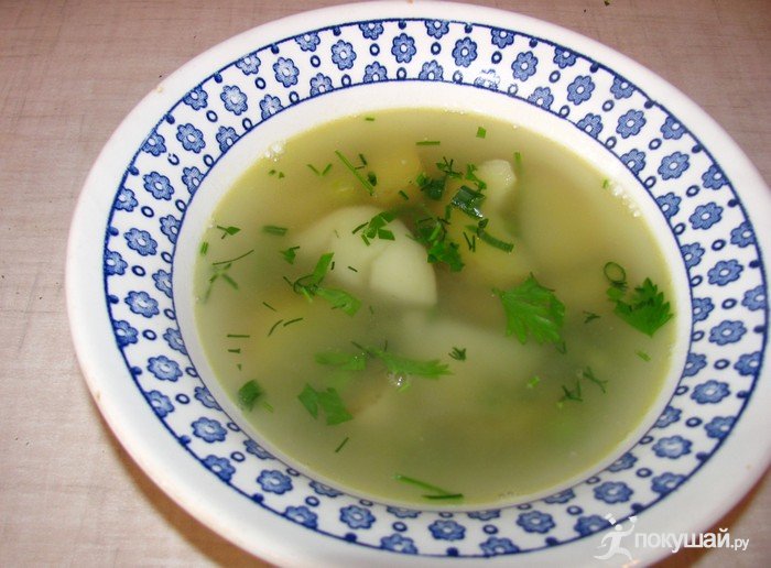 Рецепт - летний суп из молодого картофеля и горошка