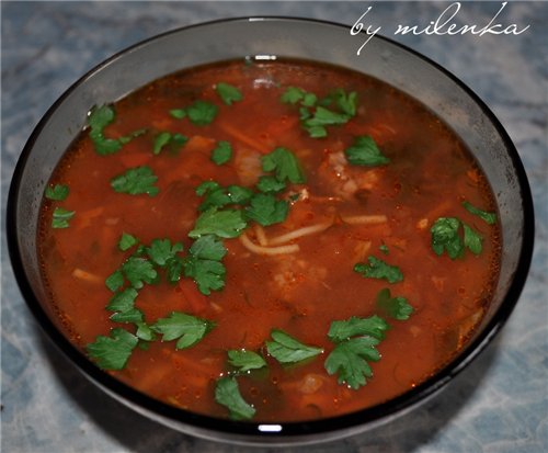 Рецепт - шорба б шария (суп с вермишелью)