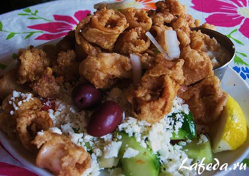 Рецепт - кальмары с рисом и овощами