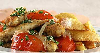 Рецепт - Блюда из рыбы и морепродуктов : Поджарка из камбалы