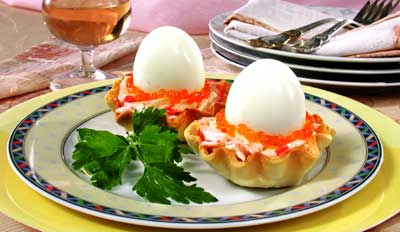Рецепт - Холодные закуски с морепродуктами : Корзиночки с омарами