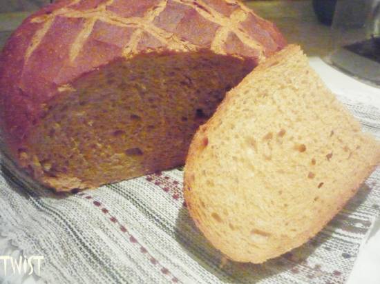 Рецепт - хлеб пшенично-ржаной с цельнозерновой мукой (духовка)