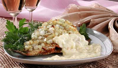 Рецепт - Блюда из рыбы и морепродуктов : Рыба в шампанском