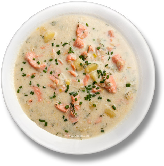 Рецепт - суп из лосося